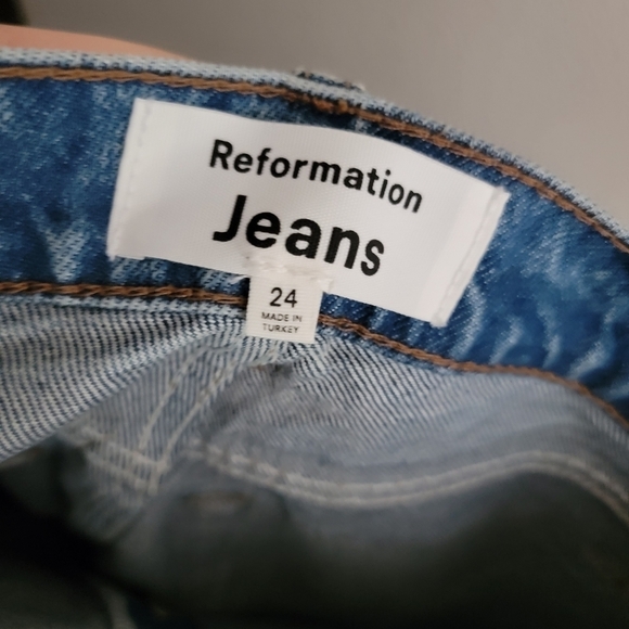 Reformation Cynthia High Rise Straight Jeans in Colorado size 24 NWT - Picture 11 of 13